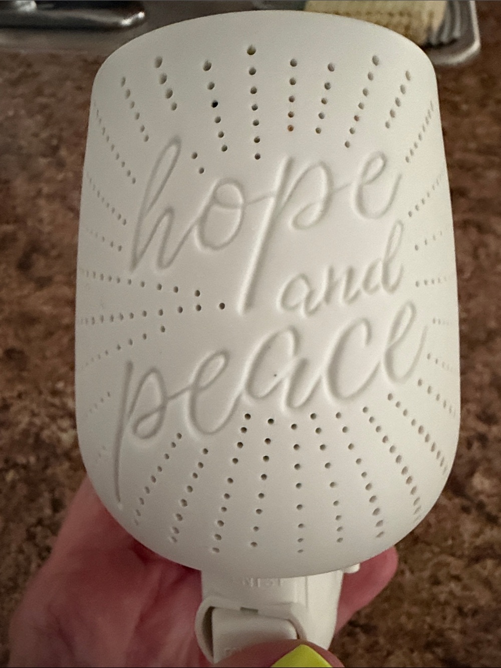 Scentsy White "Hope and Peace" Plug-In Warmer